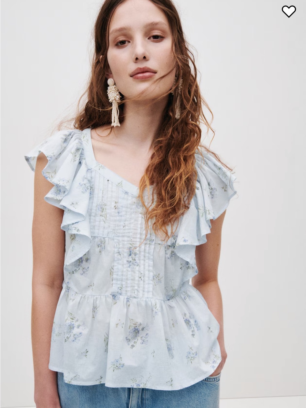 NWT H&M floral ruffle top, Medium